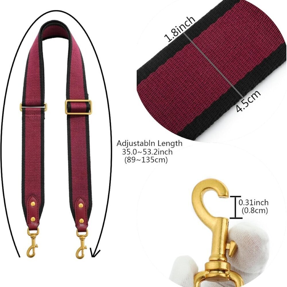 Purse Strap Replacement Adjustable Canvas Leather… - image 3